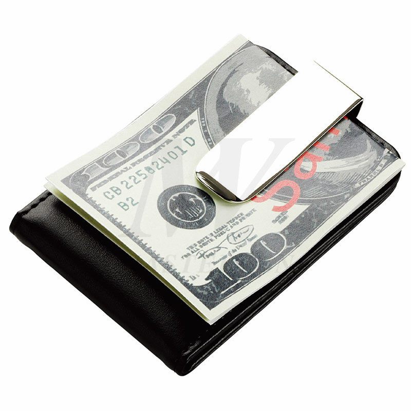 กระเป๋าใส่บัตรเครดิต PU / โลหะพร้อมคลิปเงิน _B86399